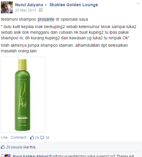 Image result for TESTIMONIset rambut gugur shaklee