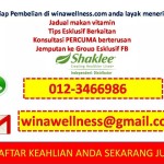 Shaklee Penang:Mengapa Kita Perlukan Vitamin?